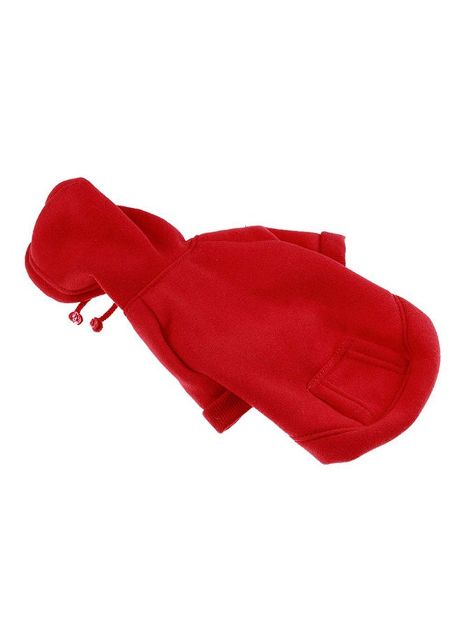 OUTAD Winter Soft Coat With Hoodie Red M  - Image 2