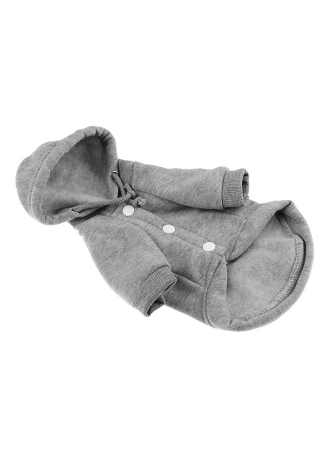 أوتاد معطف شتوي ناعم بتصميم غطاء رأس رمادي Lياردة - Image 1