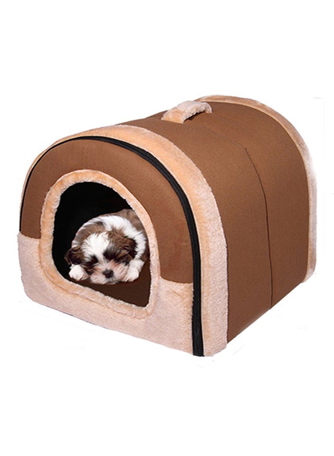 OUTAD Washable Pet House With Sleeping Kennel Brown 38x32x33cm - Image 3