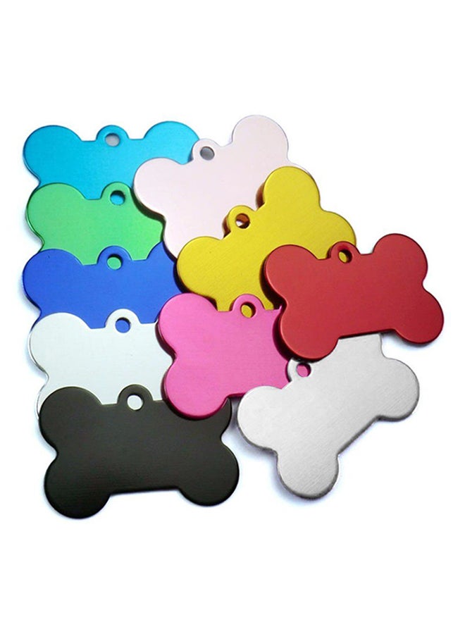 OUTAD 2-Piece Aluminium Bone Shape Pet ID Tags Red 3.8cm - Image 2