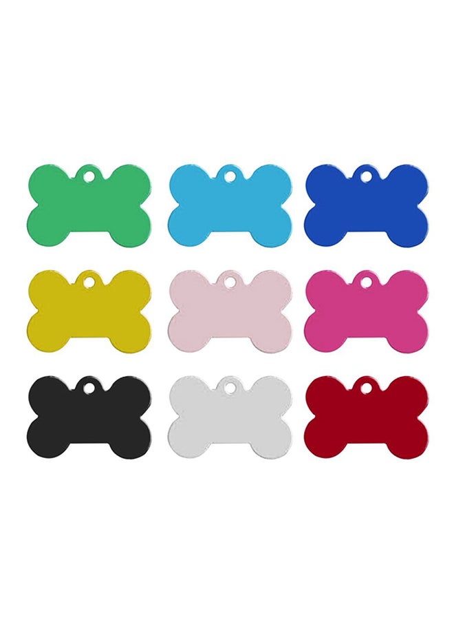 OUTAD 2-Piece Aluminium Bone Shape Pet ID Tags Red 3.8cm - Image 3