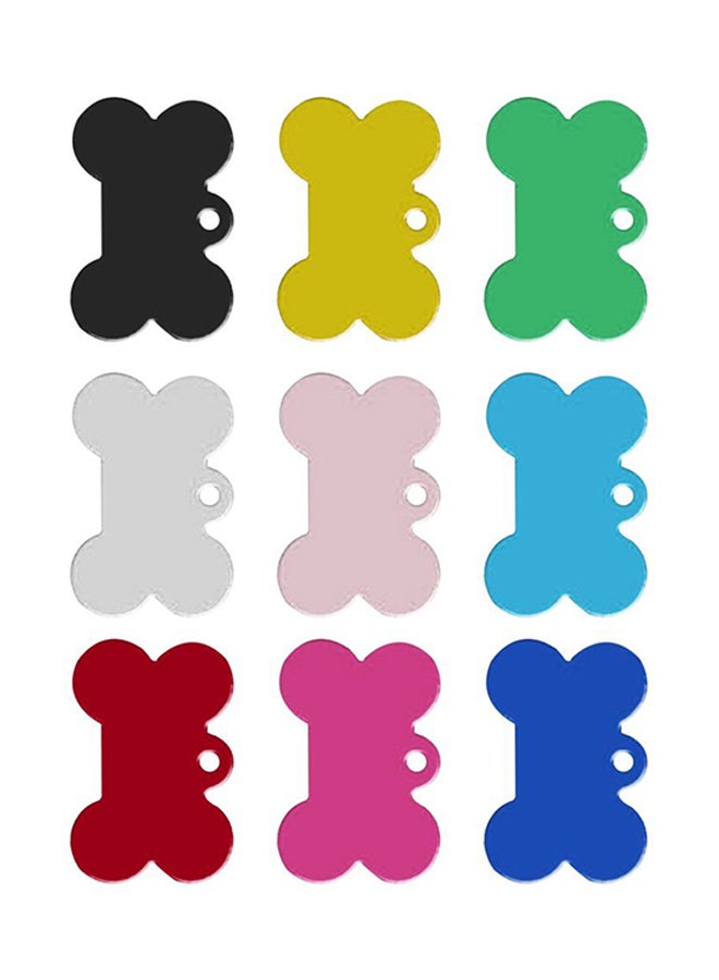 OUTAD 2-Piece Aluminium Bone Shape Pet ID Tags Red 3.8cm - Image 4