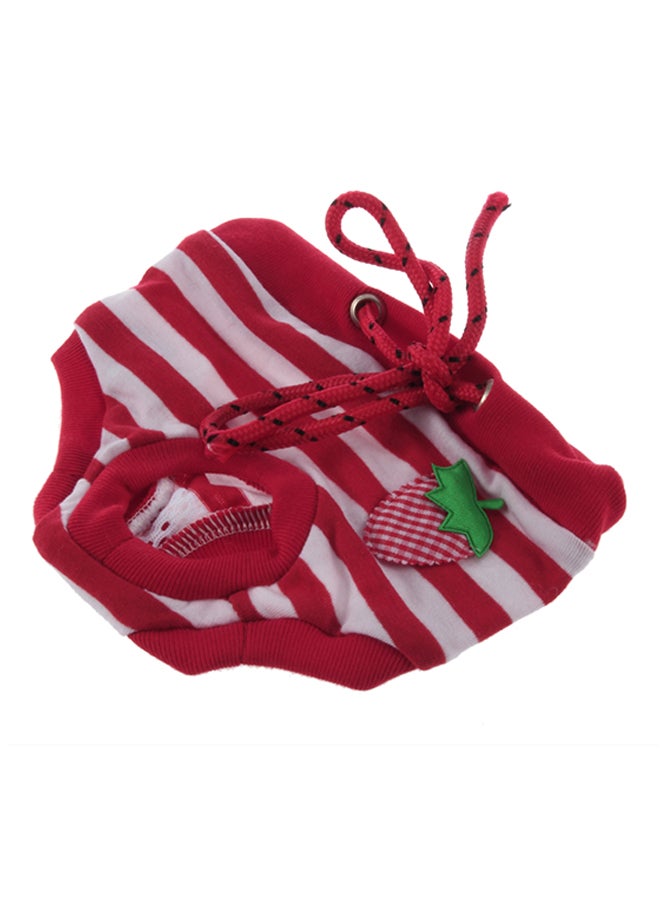 أوتاد سروال رائع ومريح بتصميم حفاضة صحية أحمر/أبيض - Image 1