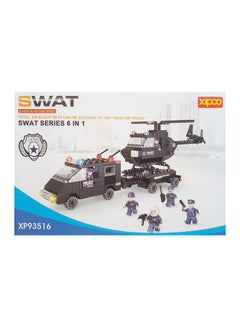 718-Piece 6-In-1 SWAT Police Series Building Block Toy