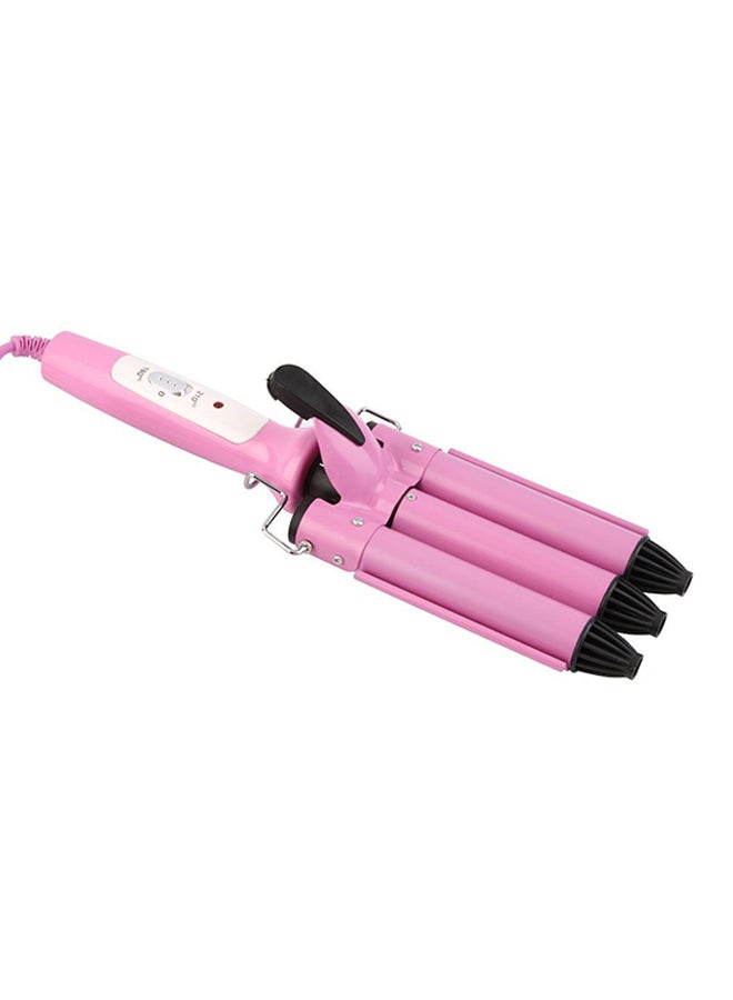 3 Barrel Triple Barrel Ceramic Hair Curling Iron Pink 25mm - Image 2