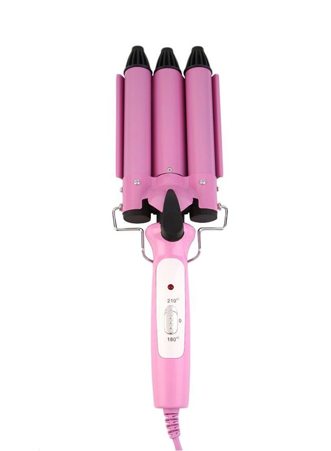 3 Barrel Triple Barrel Ceramic Hair Curling Iron Pink 25mm - Image 5