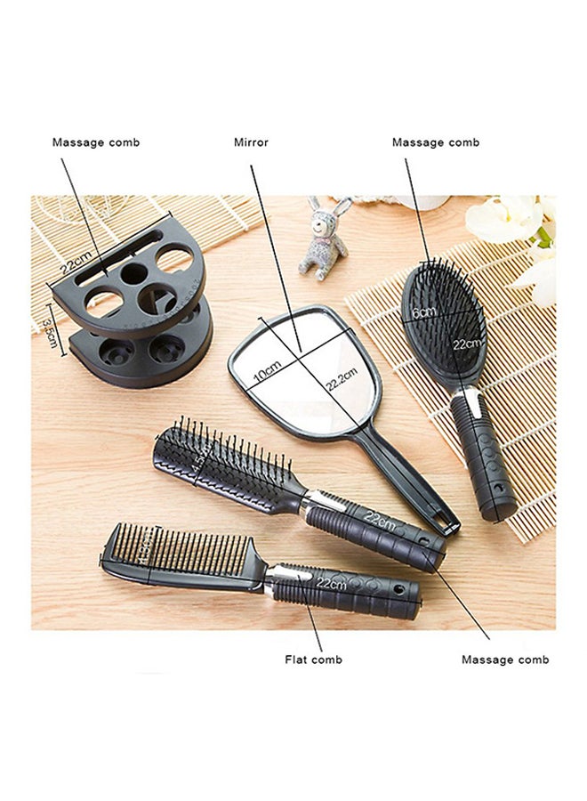 Set Of Salon Hair Comb And Mirror Holder Black - Image 3