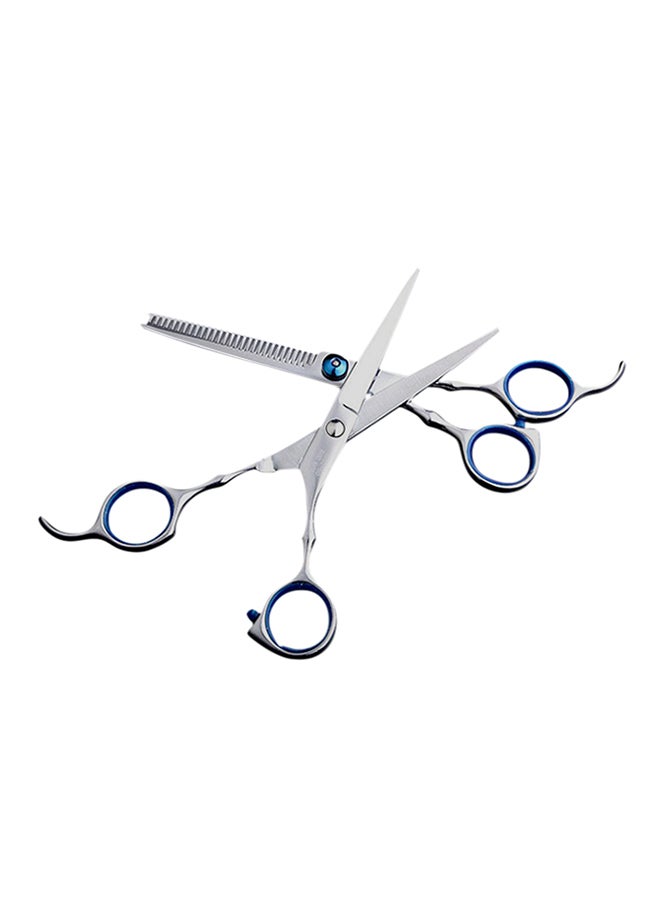 SMITH CHU - Flat Teeth Blade Scissor Set Silver/Blue - Image 1