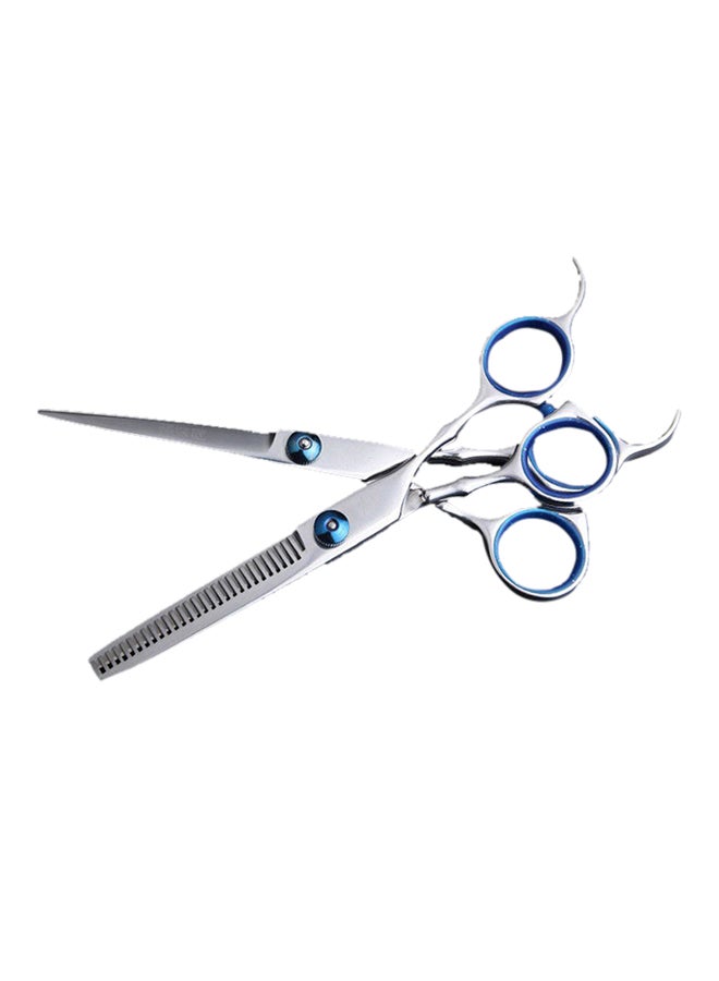 SMITH CHU - Flat Teeth Blade Scissor Set Silver/Blue - Image 1