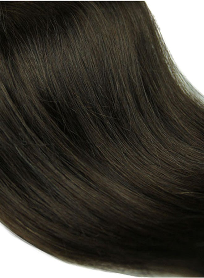 Generic - 8-Piece Full Head Real Remy Human Hair Extension Black - Image 1