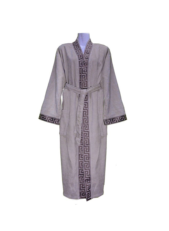 Senoures Jacquard Velvet Bathrobe Dark Beige Small 