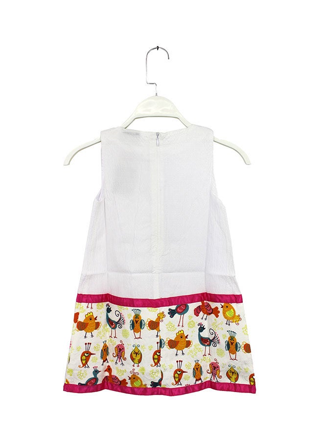 Aleekia - Sleeveless Printed Dress White - Image 1