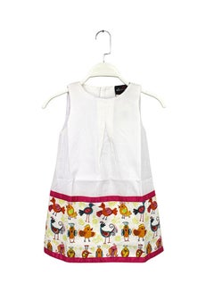 Sleeveless Printed Dress White