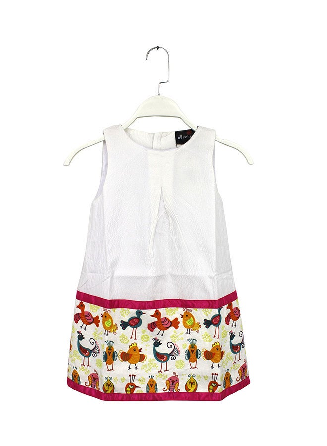 Aleekia - Sleeveless Printed Dress White - Image 1