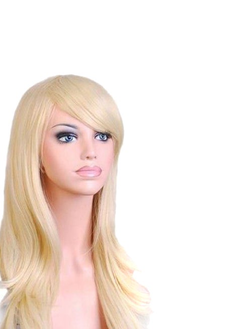 Wavy Hair Wig For Cosplay Party Costume Light Blonde
