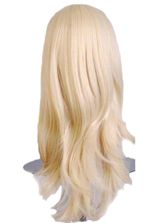 Wavy Hair Wig For Cosplay Party Costume Light Blonde