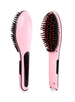 Beauty Star Hair Straightener Brush With LCD Display Pink  - Image 1