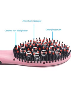 Beauty Star Hair Straightener Brush With LCD Display Pink  - Image 4