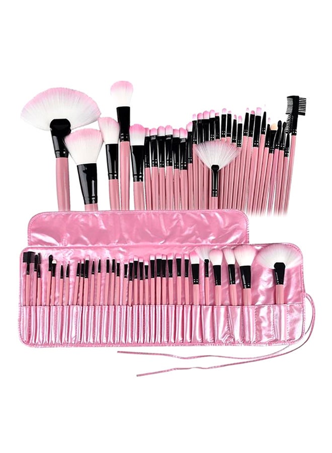 مجموعة من 32 فرشاة مكياج احترافية وردي - Image 3