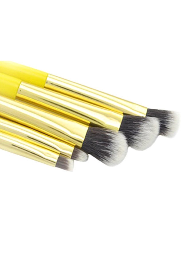 مجموعة من 8 فرش مكياج أصفر/ذهبي - Image 4