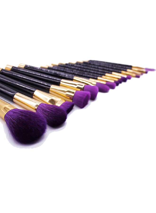 15-Piece Professional Make-Up Brush Set Gold/Black