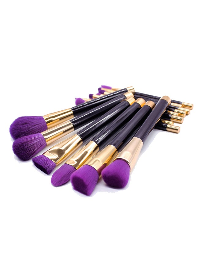 15-Piece Professional Make-Up Brush Set Gold/Black
