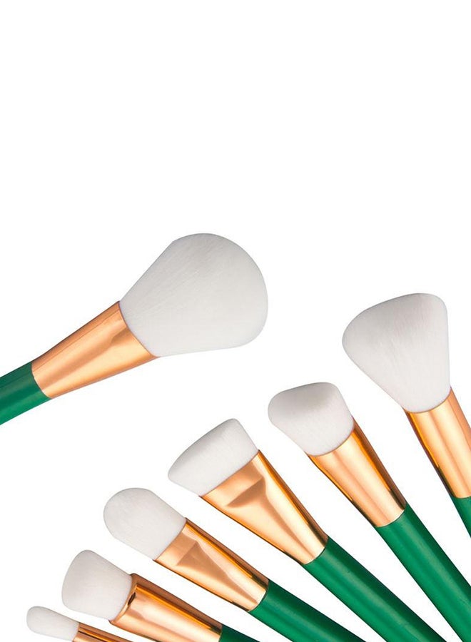 15-Piece Professional Make-Up Brush Set Green/Gold - Image 3