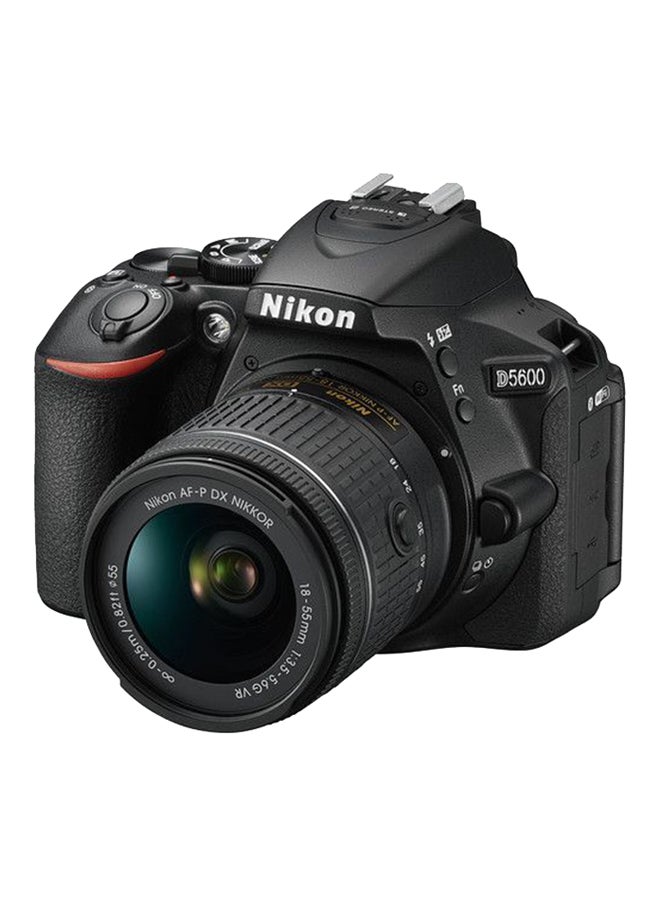 Nikon - D5600 DSLR With AF-P DX NIKKOR 18-55mm f/3.5-5.6G VR Lens 24.2MP , Built-in Wi-Fi, NFC, Bluetooth And Accessory Bundle - Image 1
