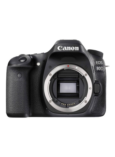 كاميرا رقمية بعدسة أحادية عاكسة EOS 80D مع شاشة LCD باللمس بدقة فائقة الوضوح وواي فاي مدمج وتقنية بلوتوث وتقنية NFC بولن أسود