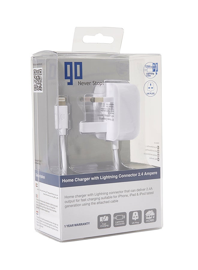 GO Home Charger With Lightning Connector 2.4 Ampere White  - Image 1