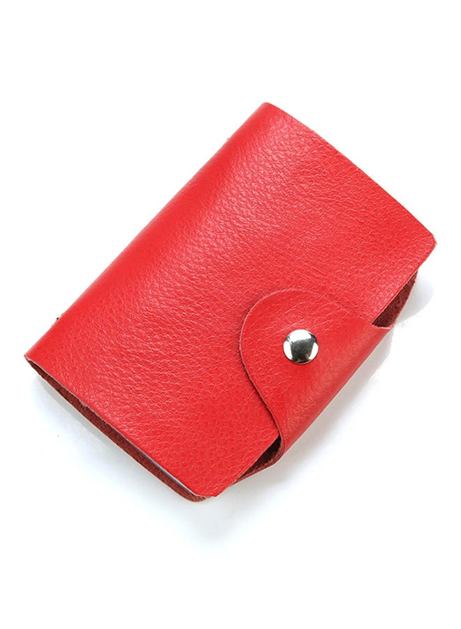 Bluelans 26 Slots Business ID Card Case Wine Red 