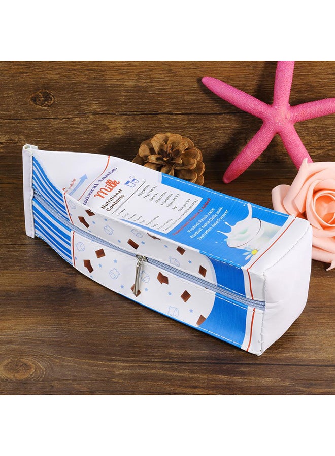 Bluelans Milk Container Shape Pencil Case Blue/White - Image 2