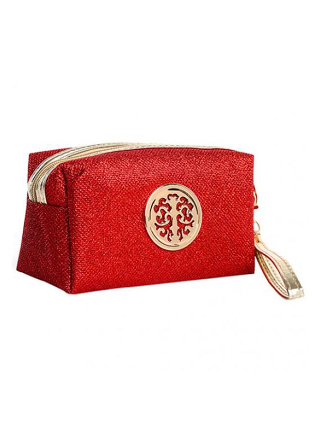 Zipper Makeup Bag Red