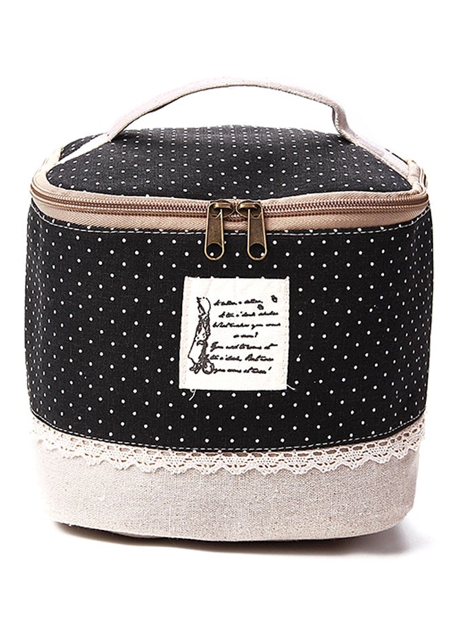 Bluelans Travel Dot Cosmetic Bag Black/Beige - Image 1