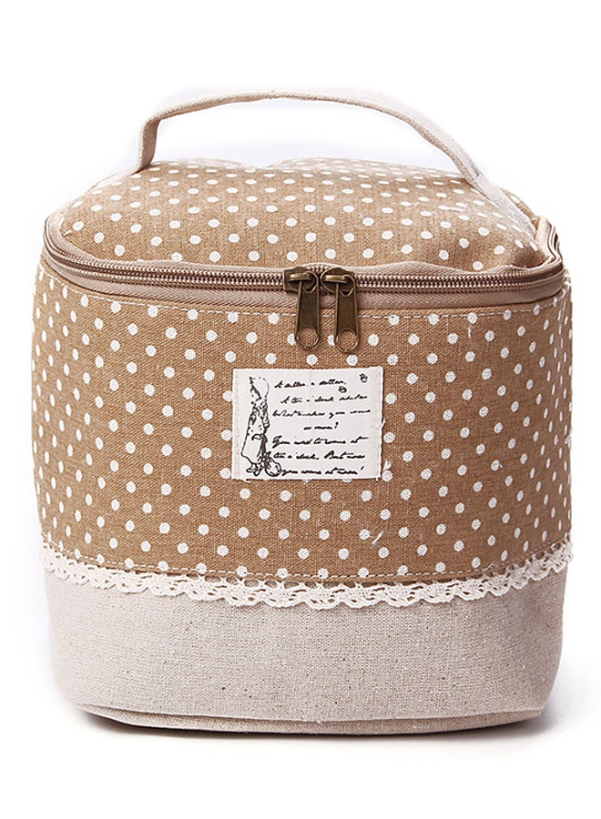Bluelans Travel Dot Cosmetic Bag Beige - Image 1