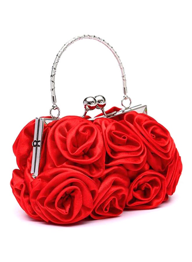 Bluelans - Rose Flower Pattern Clutch Red - Image 1