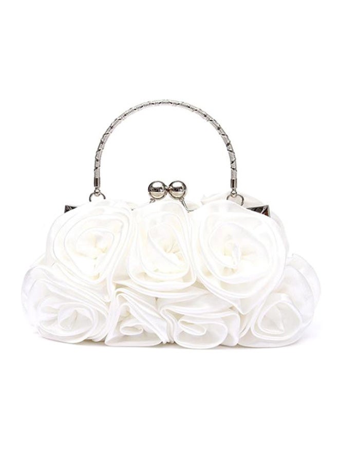 Bluelans - Rose Flower Pattern Clutch White - Image 1