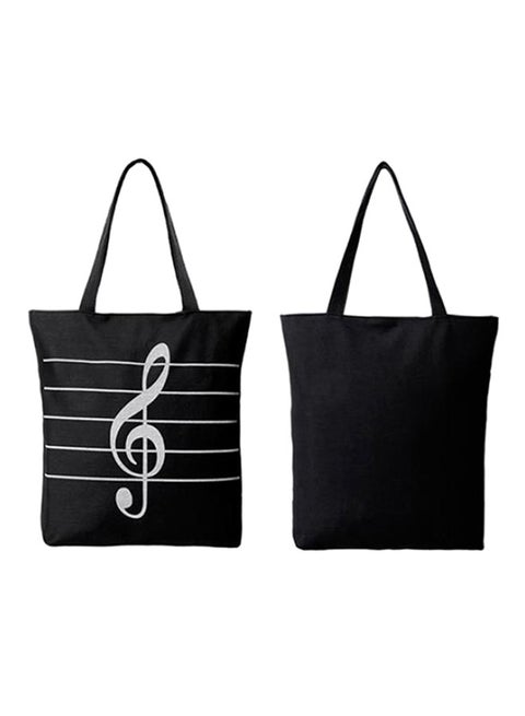 Shopper Musical Tote Bag Black/White