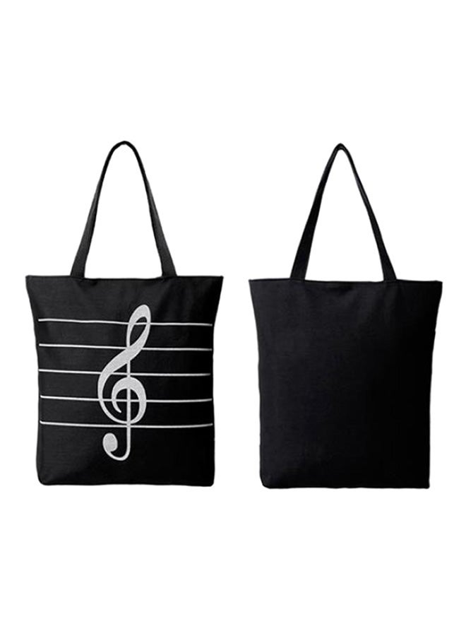 Bluelans Shopper Musical Tote Bag Black/White  - Image 1
