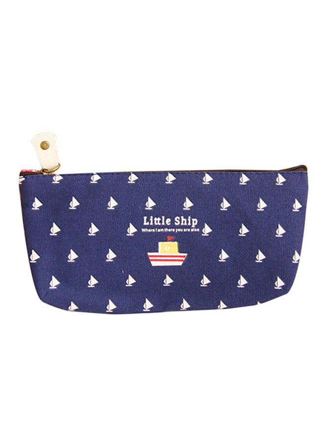 Pencil Pen Case Blue/White