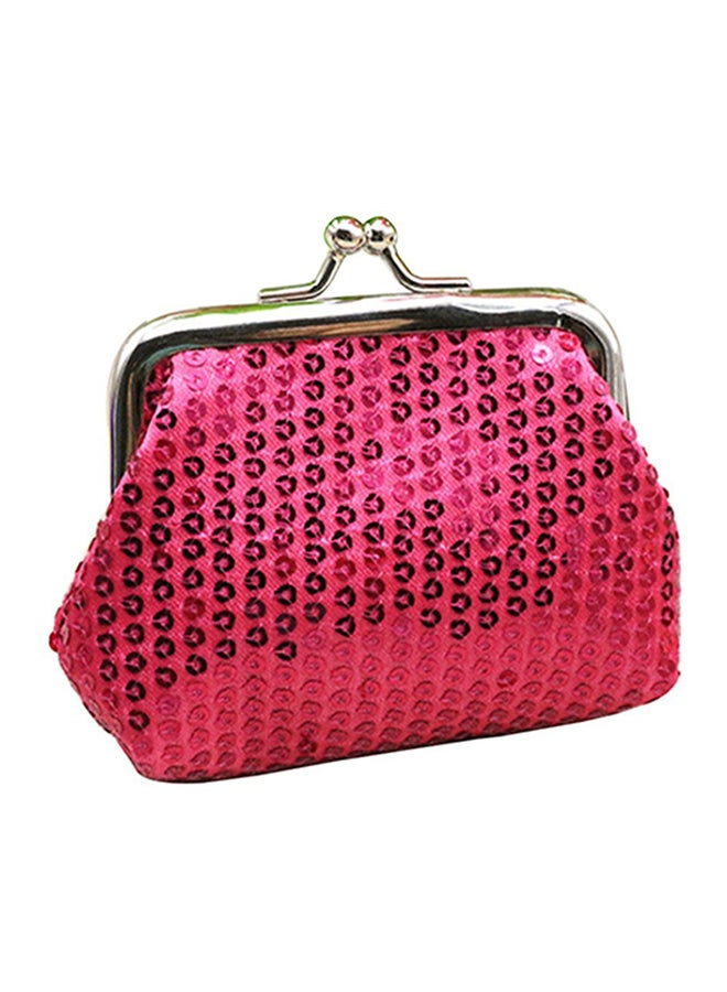 Bluelans Sequins Buckle Mini Coin Purse Pink 