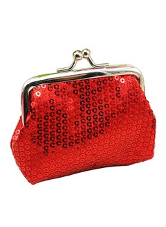 Bluelans Sequined Mini Coin Purse Red 