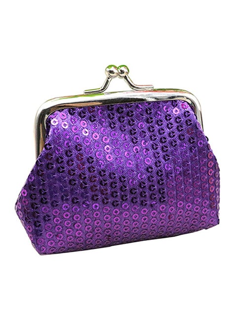 Mini Sequins Coin Purse Purple