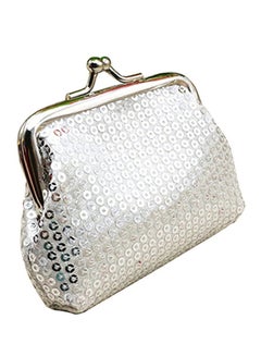 Bluelans Sequins Buckle Mini Coin Purse Silver 