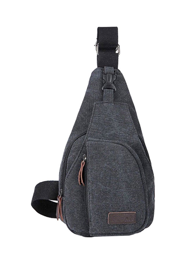 Bluelans - Canvas Messenger Bag Black - Image 1