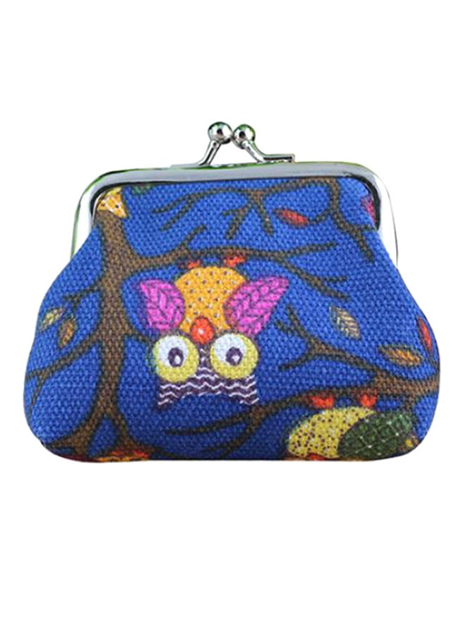 Bluelans Cute Owl Printed Coin Purse Dark Blue