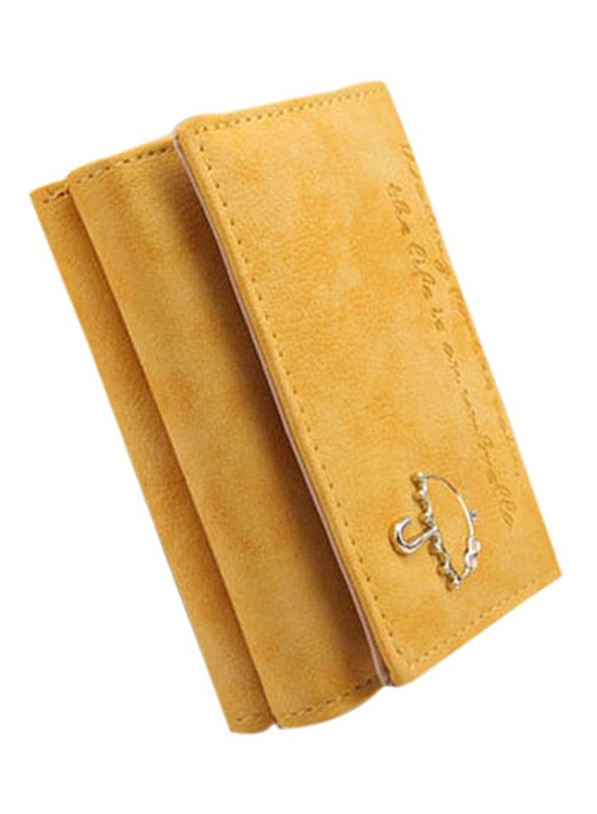 Bluelans Faux Leather Tri-Fold Wallet Yellow 