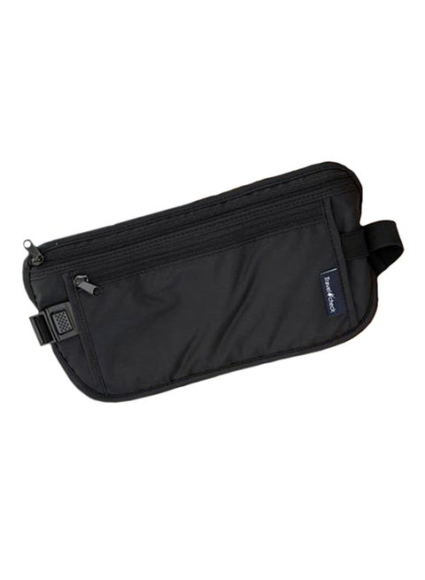Zipper Waist Belt Bag Black