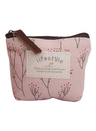 Floral Pattern Canvas Coin Purse Pink - v1518679192/N13227963A_1