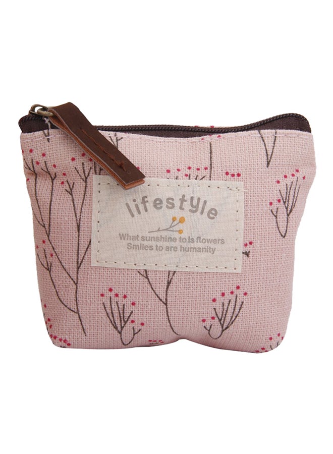 Bluelans Floral Pattern Canvas Coin Purse Pink 